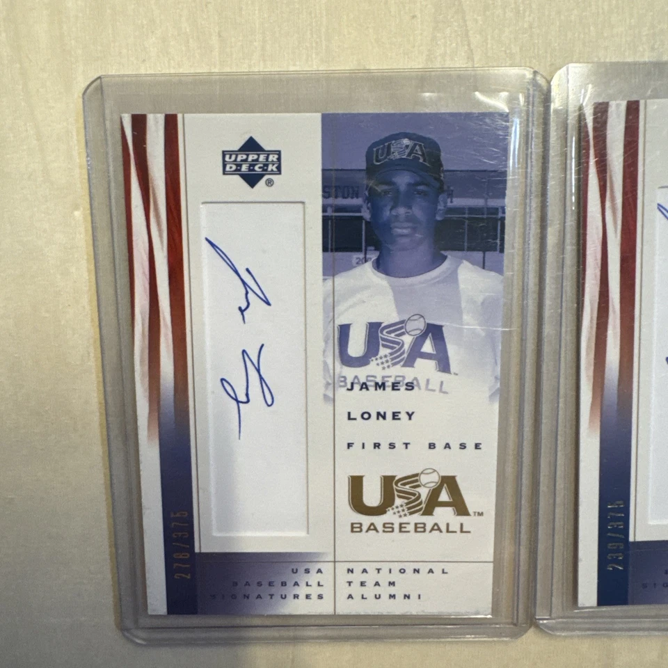 (2x) James Loney Upper Deck USA Baseball National Team Auto RC LOT Both /375 - Image 2 of 4