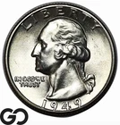1949 Washington Quarter, Frosty Solid Gem BU++