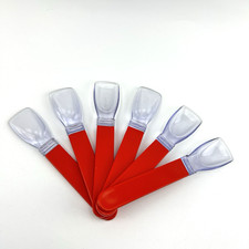 Vintage Ice Cream Scoops Set | 6x Ice Cream Scoops Red Clear | Dessert Spoons Retro
