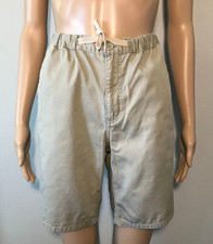 Vintage Hang Ten Women's Shorts SizeXS Khaki Zip-Fly Elastic Waist 100 Cotton