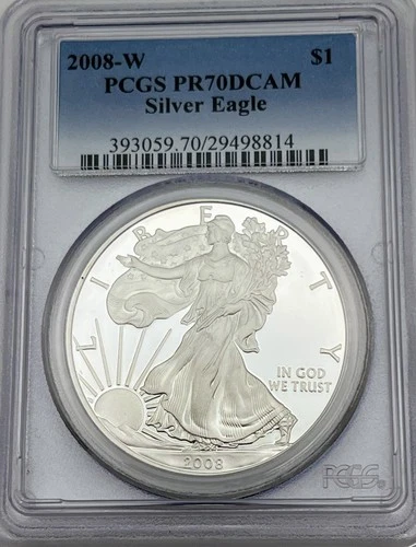 2008-W American Silver Eagle ASE PCGS PR70 DCAM West Point .999 Proof