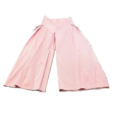 Hellessy Pink Striped Wide Leg Pants Silk Blend Size 4 Made in USA