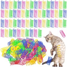 300 Pcs Cat Spring Toy Cat Spiral Toys Interactive for Indoor Colorful Plasti...