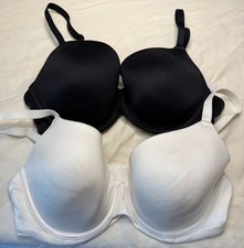    36C AUDEN Womens Black/White Padded Underwire Push-Up Bra 4791L Set Of 2