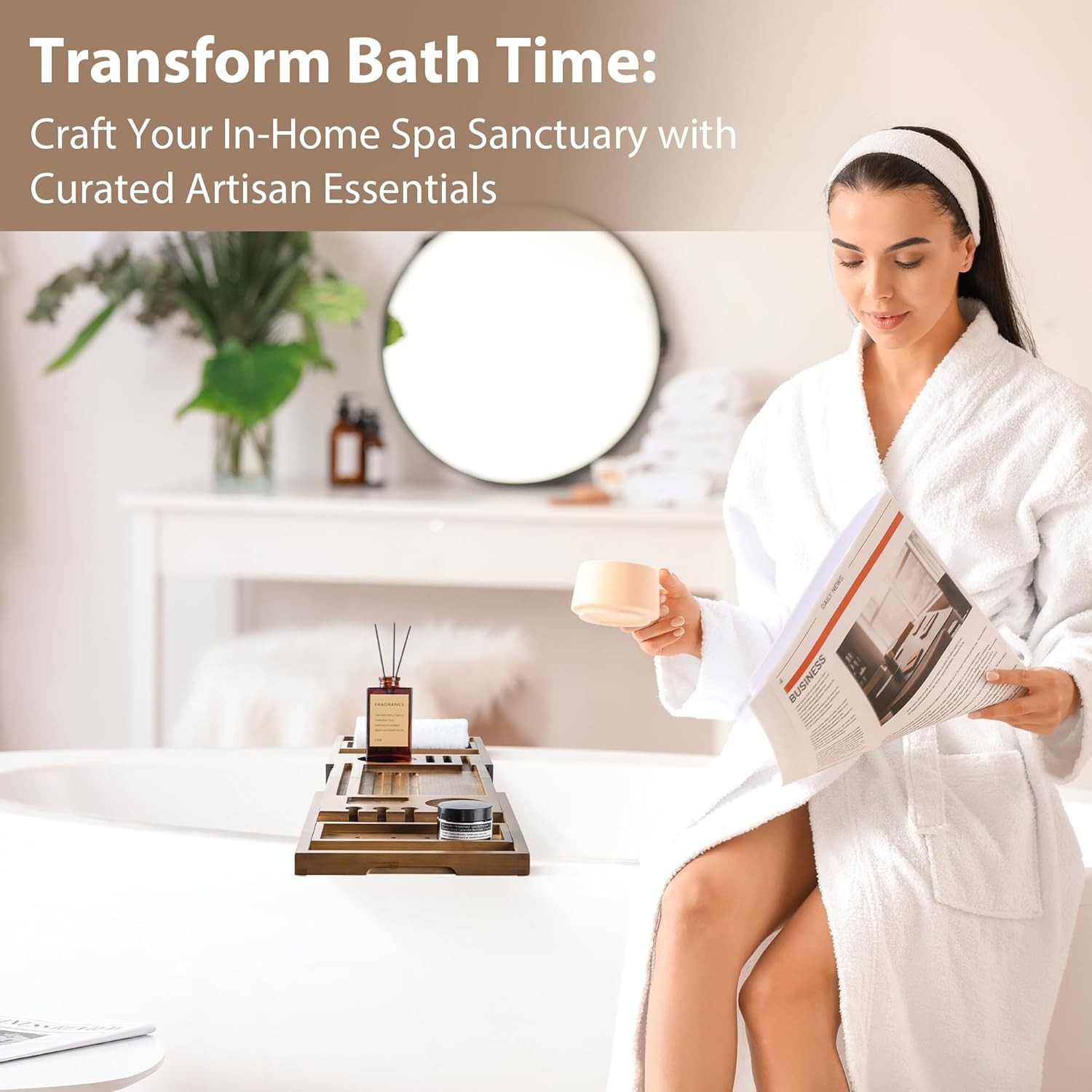 Handcrafted Splash-Resistant Bathtub Tray – The Ultimate Relaxation Essential thumbnail 9