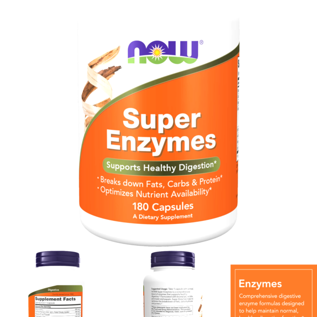 NOW Foods Supplements, Super Enzymes, Formulated with Bromelain, Ox Bile, Pan...