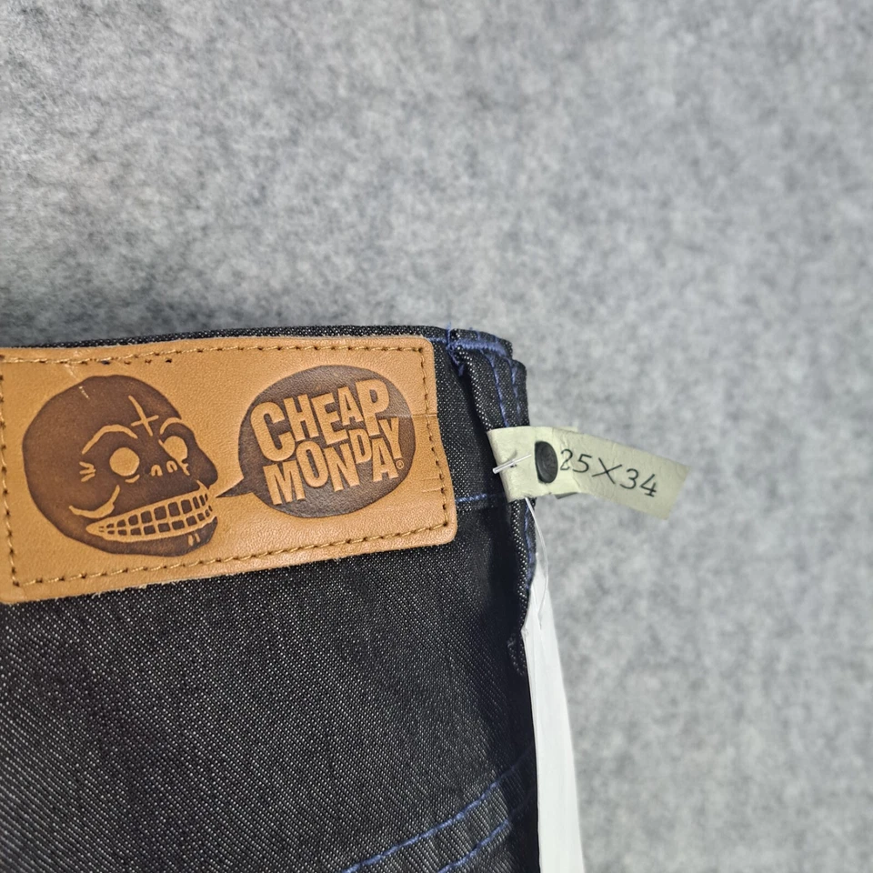 Calça jeans feminina Monday barata W25 L34 preta perna larga cintura alta nova com etiquetas 4010 - Imagem 2 de 4