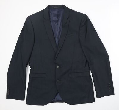 NEXT Herren Anzugjacke blau gestreift Polyestermischung Größe 38 Reg