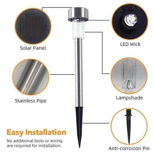 Waterproof Solar Power LED Stake Lights Lamp Outdoor Garden Lawn Path Landscape - Picture 11 of 36