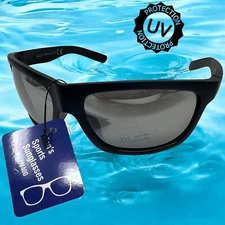 UV400 Sunglasses  Retro Style Modern Protection Black Mirrored Brand New!!