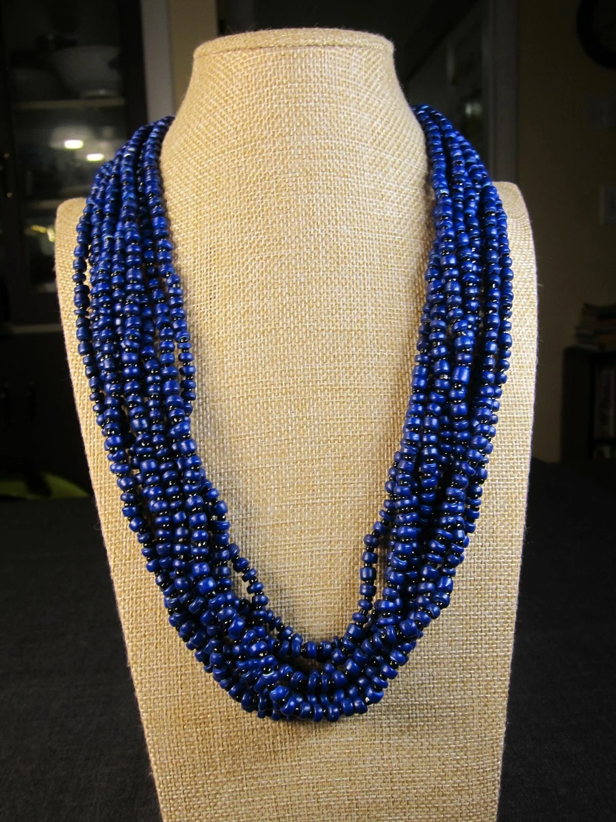Cobalt blue statement best sale necklace