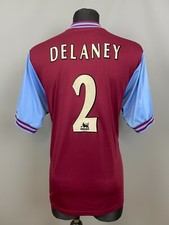 ASTON VILLA 2002 2003 DELANEY HOME SHIRT FOOTBALL SOCCER DIADORA MENS SIZE L