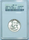 1953 D ANACS MS64 FS-801 DDR Double Doubled Die Reverse Washington Quarter