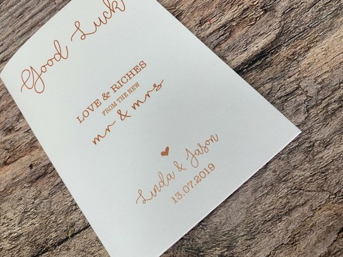 10X Lucky in Love Personalised Scratchcard/Lottery Ticket Holders Wedding GL2a1 - Picture 7 of 7
