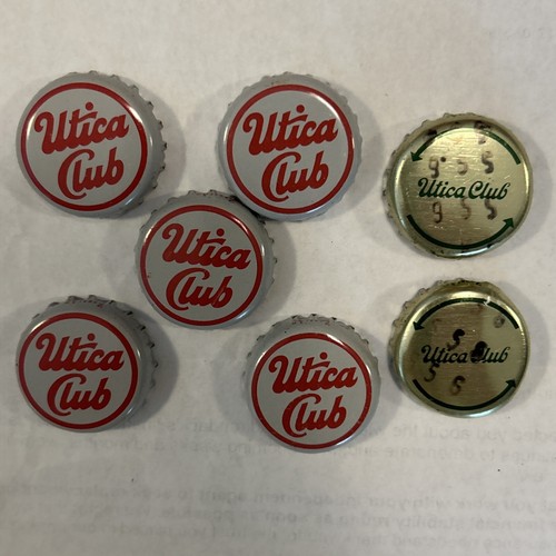 Cappucci bottiglia birra 7 vintage anni '80 Utica Club foderati in gomma in ottime condizioni tappo a corona - Foto 6 di 7