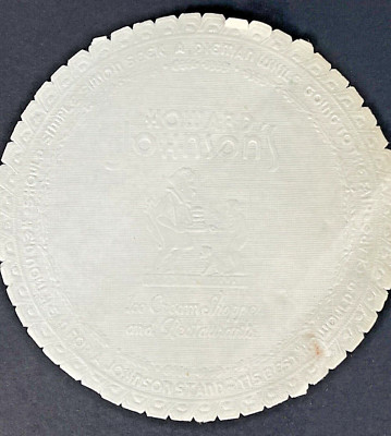 Howard Johnsons Ice Cream Shoppe & Restaurants Napkin Round 4 inch