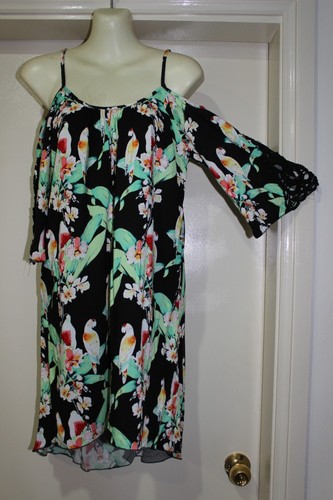 NWT SZ-8 GORGEOUS MINI TUNIC DRESS BY PAPER SCISSORS BIRD PRINT & BARGAIN BUY