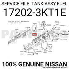 172023KT1E Genuine Nissan SERVICE FILE  TANK ASSY FUEL 17202-3KT1E
