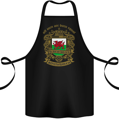 All Men Are Born Equal Welshmen Wales Welsh Cotton Apron 100% Organic