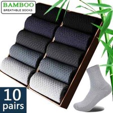 10 Pairs Men's Bamboo Fiber Socks Compression Socks Business Casual Dress Socks