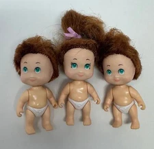 Vintage Tyco Quints 3 Baby Dolls Replacements Brunette Boys Girl Babies