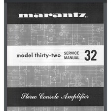 Marantz Model 32 Stereo Console Amplifier Service Manual 21 Pages comb bound