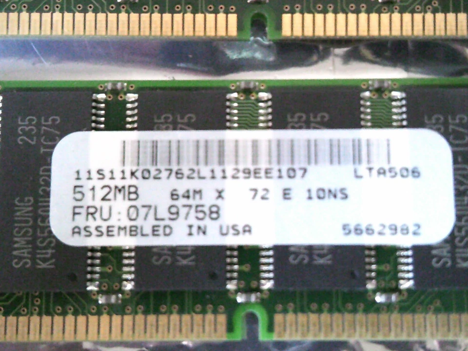 IBM 2GB 4 X512MB 07L9758 200 PIN 10NS SDRAM Genuine IBM Memory Module - Image 2 of 4
