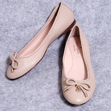 KATE SPADE WILLA BALLET FLAT 6 M POWDER NAPPA LEATHER BEIGE/NUDE NEW