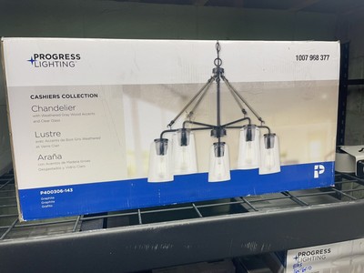 Progress Lighting Cashiers Chandelier, 24'' x 20'', Graphite, P400306-143
