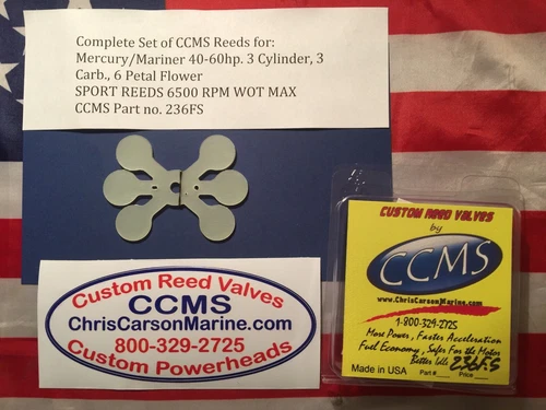 CCMS Mercury/Mariner Sport Outboard Reed 40-60hp 3 cyl. 3 carb. 6 Petal PN236FS