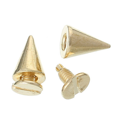 Sexy Sparkles 10 Pcs Light Golden Rivete Spike Studs 10mm x 7mm [Home]
