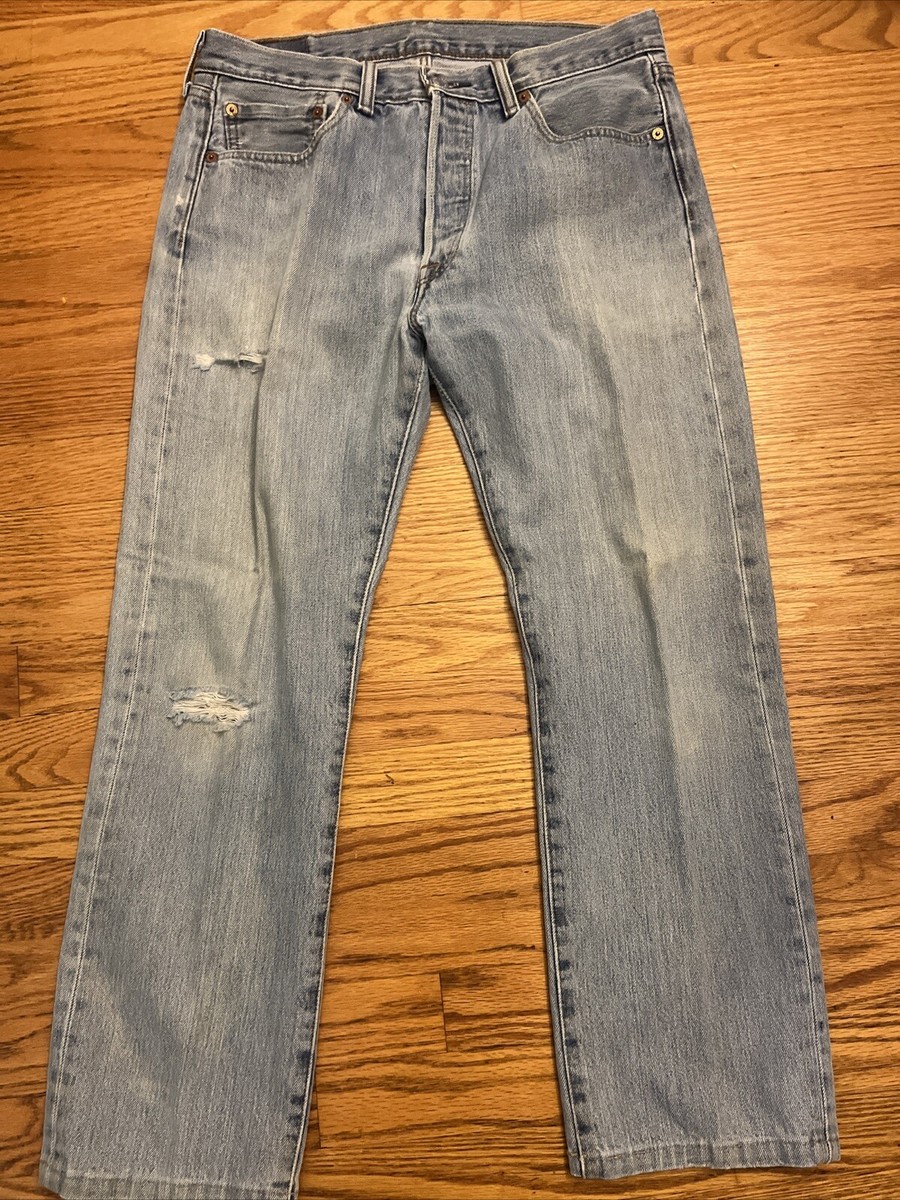 Super rare blank red tag Levi 501 Light Wash 90's Work Blue
