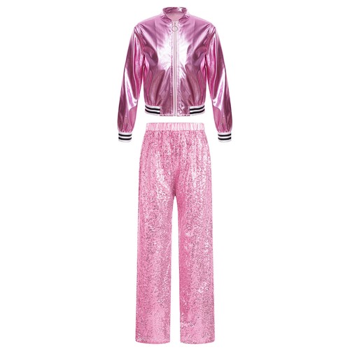 Girls Outfits Stand Collar Tracksuit School Show Dancewear Coat Costumes Jazz - Picture 45 of 63