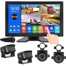 10.36" 4k Monitor 1080P Backup Camera Front for Truck Rear Side 360 View Reverse