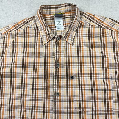 The North Face A5 Series Shirt Men's M Brown Plaid Short Sleeve Button Up Hiking