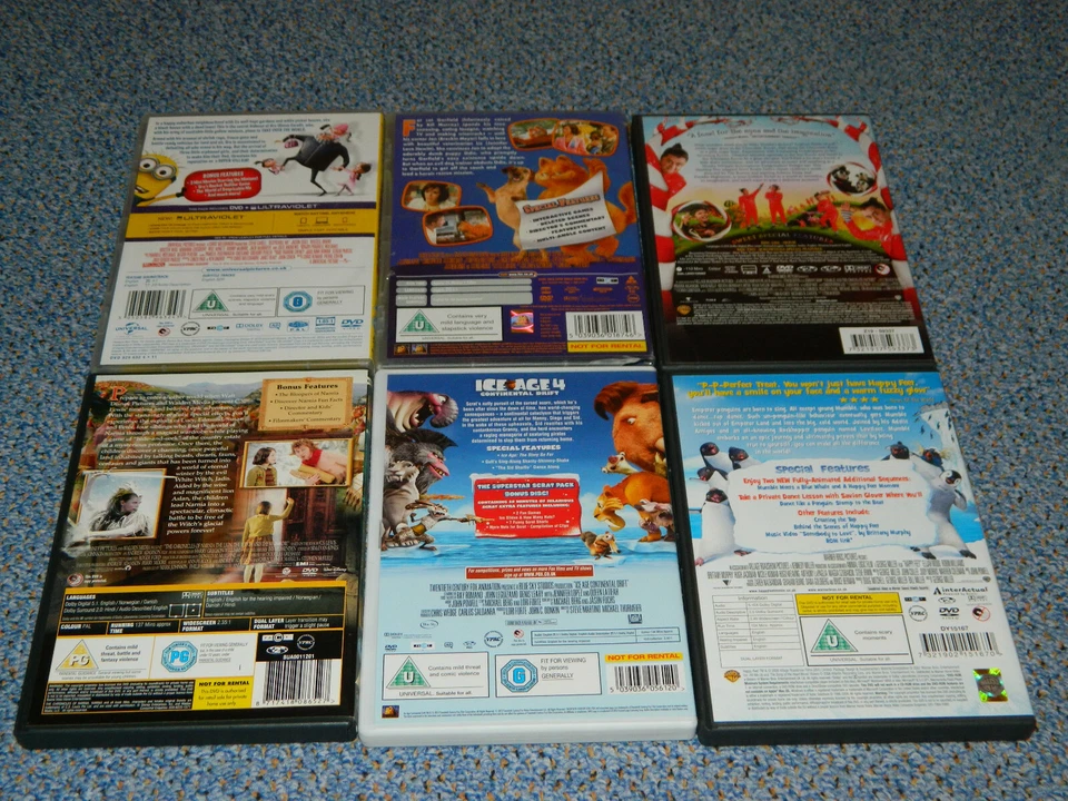 6 Kinder DVDs: ICE AGE, Garfield, NARNIA, Charlie Chocolate Factory, Happy Feet - Bild 3 von 4