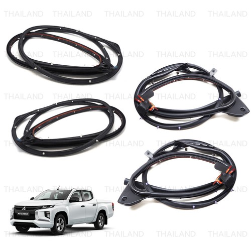 Fits Mitsubishi Triton 2016 - '22 Set Front Rear Door Rubber Seal Weatherstrip - Picture 5 of 10