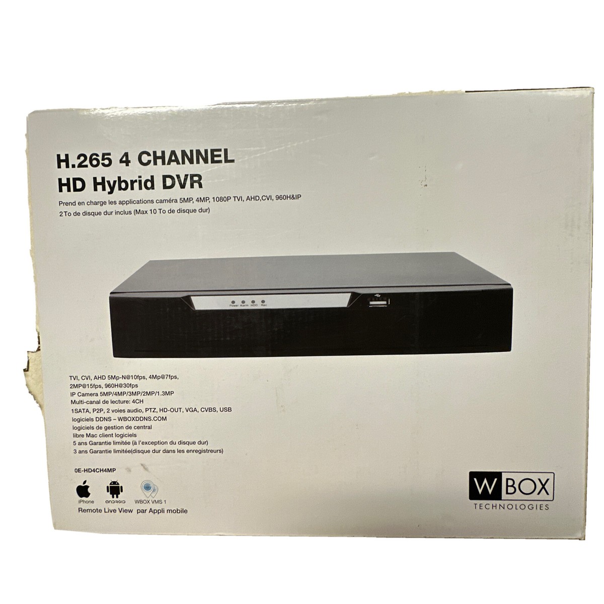 New W Box Technologies 4CH HD 2TB DVR TVI, CVI, AHD,960H &IP  0E-HD4CH4MP