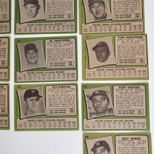#1971 Topps Baseball Trading Cards LOTTO 25 - Include Dark, Campaneris Plus - Foto 13 di 14