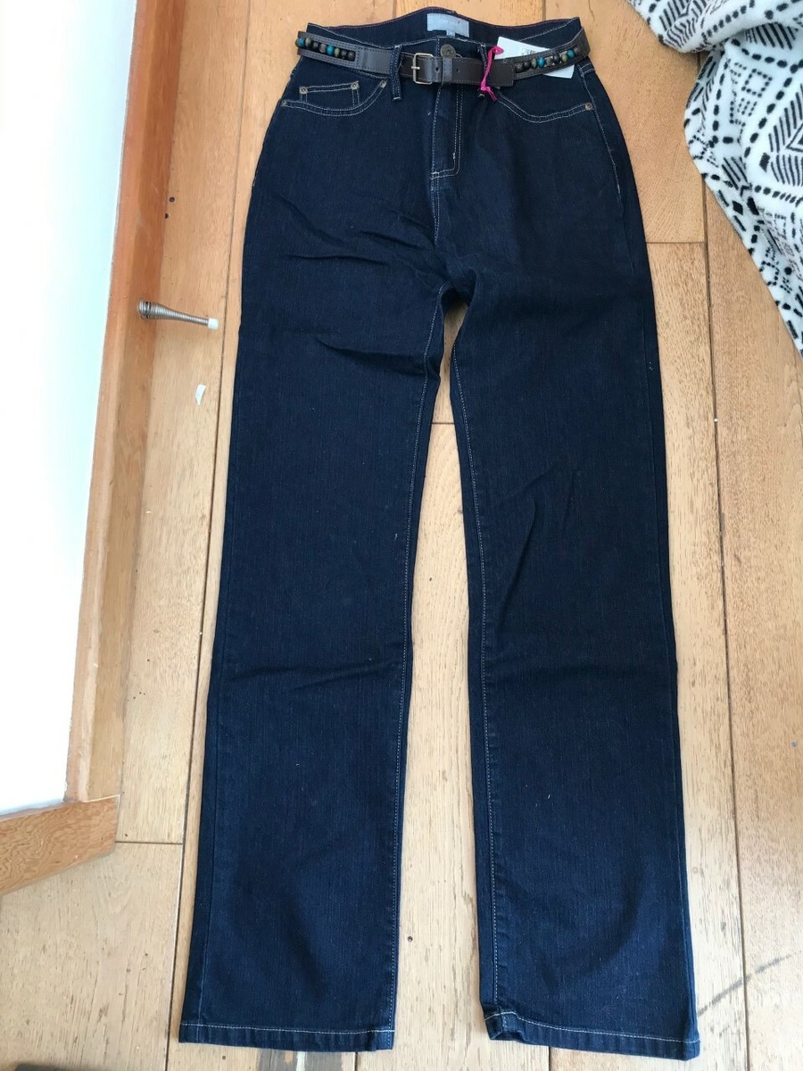marks and spencer indigo straight jeans 10 long bnwt roma rise