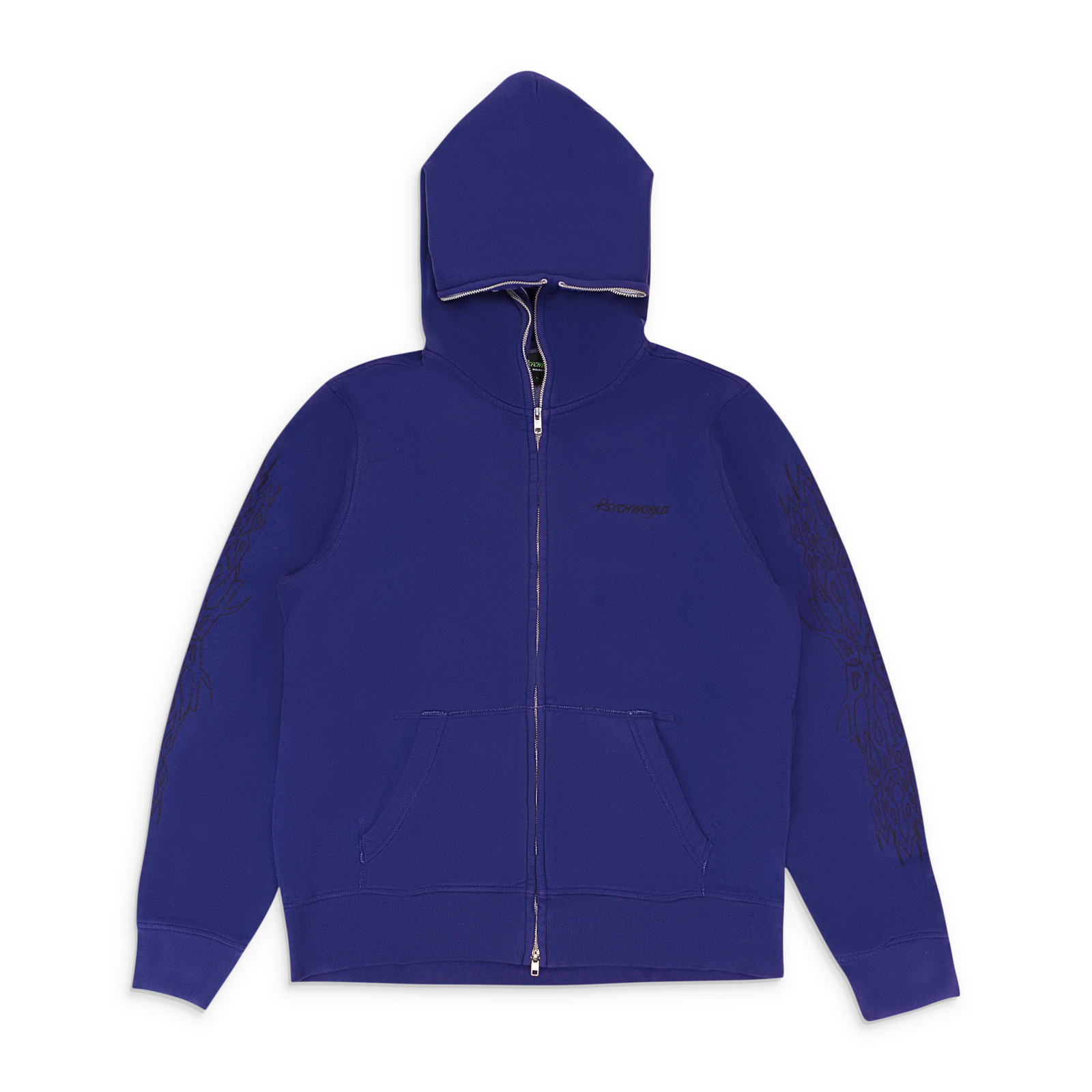 NWT PSYCHWORLD ALL THE WAY ZIP UP PURPLE HOODIE SIZE L $168