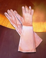 Women's Long Elbow length Beige/Pink Gloves Size 3 Brand: Van Raalte