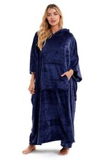 Womens Hooded Poncho Designer Soft Fleece Lounge Wear Blanket Top One Size