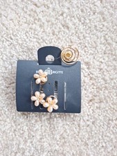 4 Haarspiralen / Curlies Goldfarbig / Perlenblüten / Bijou Brigitte 