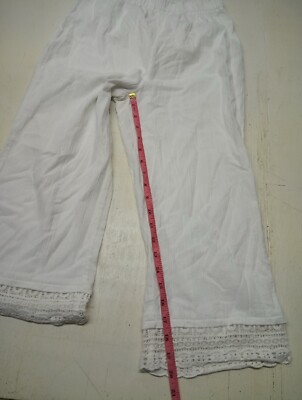 Blair Womens White Flat Front Elastic Waist Pull On Capri Pants Sz