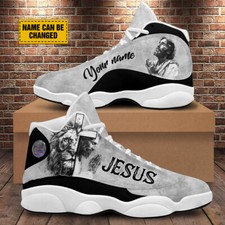 Personalized Jesus And Lion Basketball Shoes God Sneaker God Lover Gift Dad Mom
