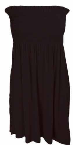 Ladies Sheering Boob Tube Gather Bandeau Ruched Top Summer Mini Dress Size 8-26 - Picture 2 of 28