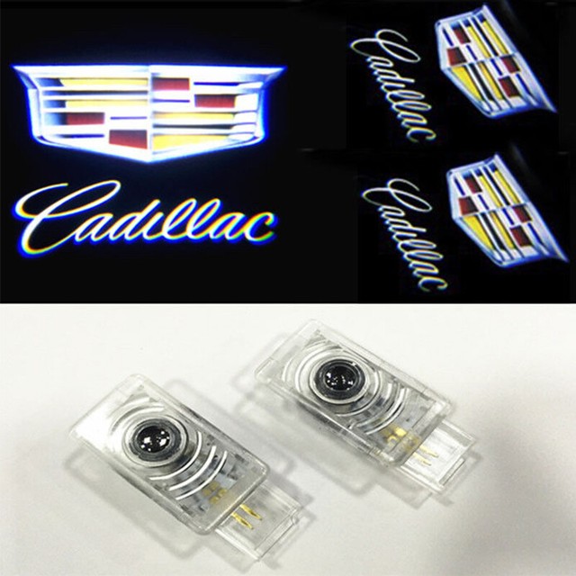 2x Car LED Door Logo Projector Puddle Light For Cadillac ATS XTS XT5
