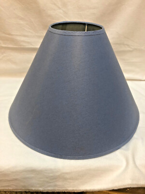 Lampshade Slate Blue Fabric Round Cone 15'' Base 5'' Top Diameter 9'' Tall