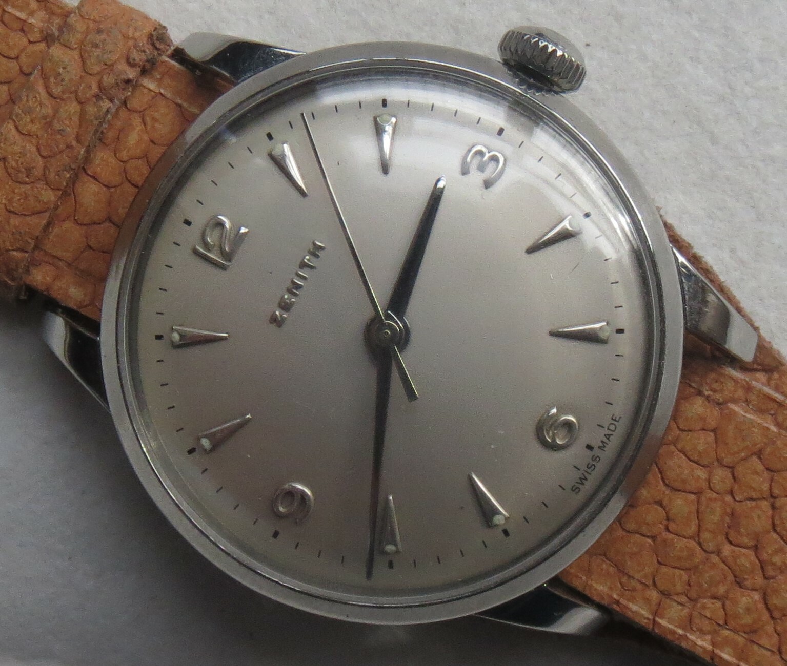 Zenith Sporto mens wristwatch steel case load manual 34 mm. in diameter cal. 120